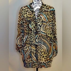 Sheer leopard print blouse